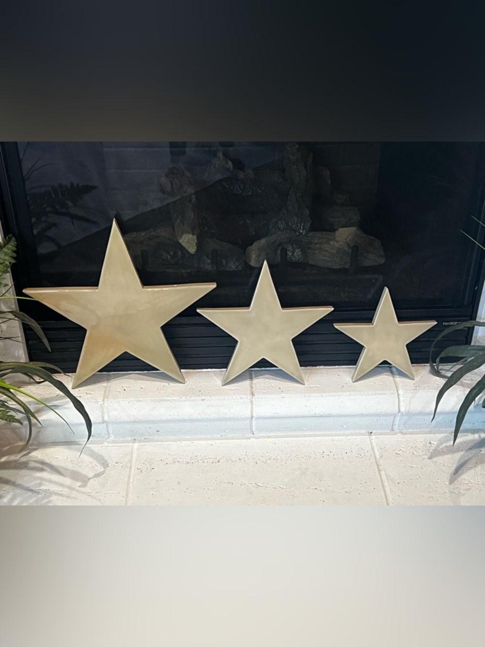 Pottery Barn Kids Glazed Metal Star Set